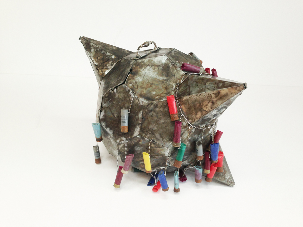 Guillermo Galindo, Piñata de cartuchos (Shell Piñata), 2014