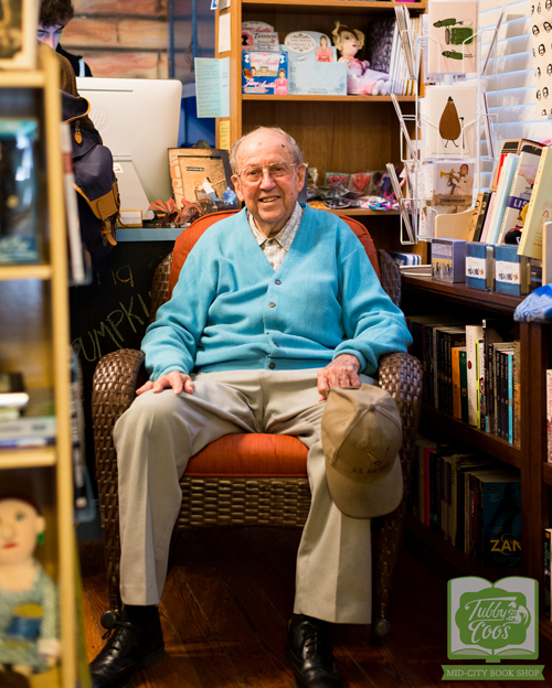Candice's grandfather, Tubby, in the store