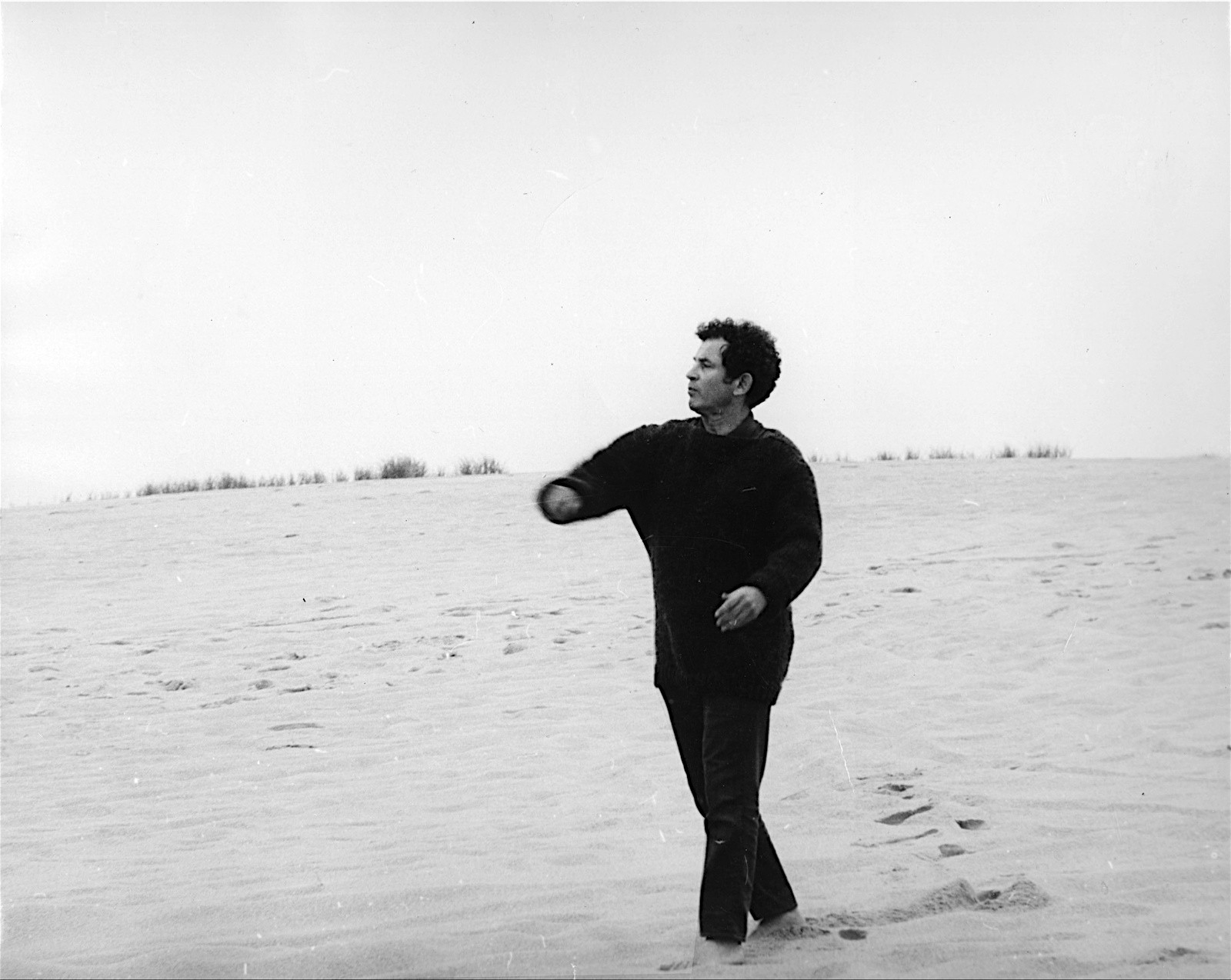 Norman Mailer on the Beach in Provincetown