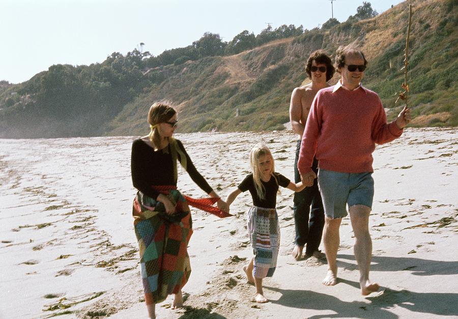 Joan Didion and John Gregory Dunne on a beach