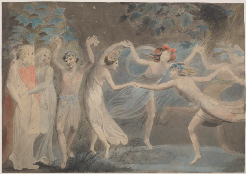 "Oberon, Titania and Puck with Fairies Dancing," by William Blake, c.1786